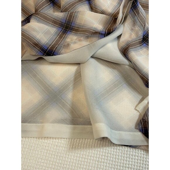 Ann Taylor Loft M Plaid & Lace Sleeveless Top Lined - Picture 9 of 9